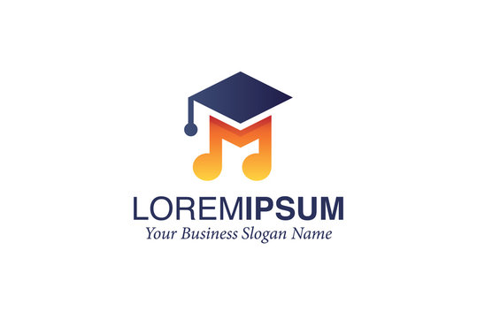 Music Note Education Logo Design Vector