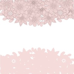 Floral hand drawn pink background stock vector illustration