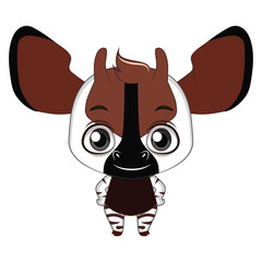 Cute stylized cartoon okapi illustration ( for fun educational purposes, illustrations etc. )