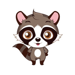 Cute stylized cartoon raccoon illustration ( for fun educational purposes, illustrations etc. )