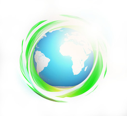 green eco abstract 3d render. Elements of this image furnished by NASA.