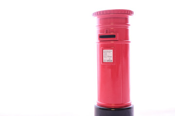 London post-box is isolated on white