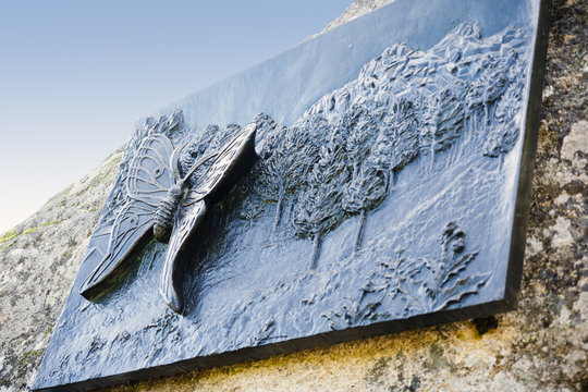 Isabelina graellsia. Monumento a la mariposa en la Sierra de Malagon. Avia