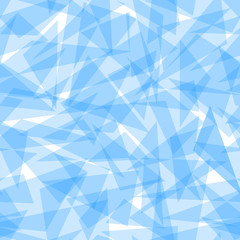 Obraz premium Abstract geometric seamless vector pattern. Broken glass imitation. Irregular scattered blue triangles.