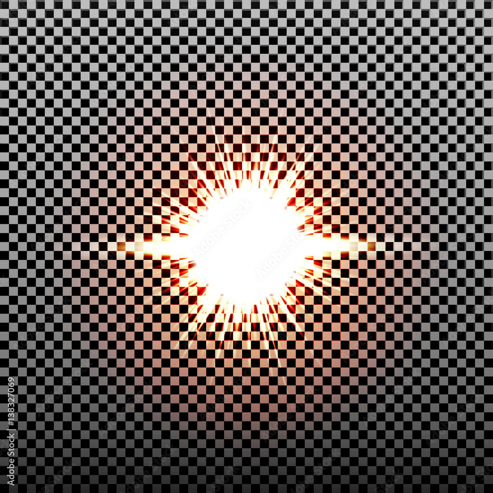 Poster glow light effect. starburst with sparkles on transparent background. vector illustration. sun. chri