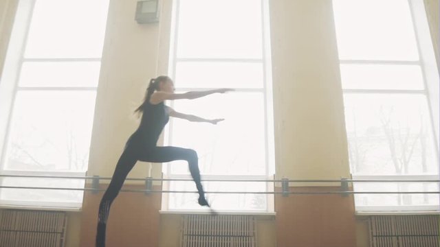 Video clip of female ballerina in dance studio