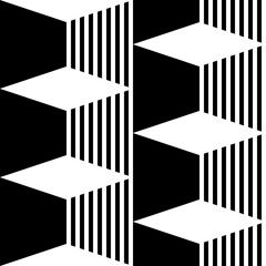Seamless Geometric Pattern. Monochrome Minimal Graphic Design