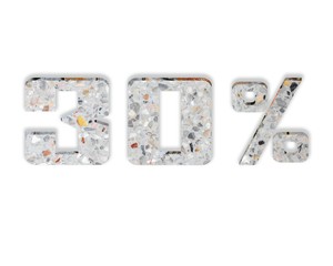 Discount 30 percent off. 3D illustration on white background.