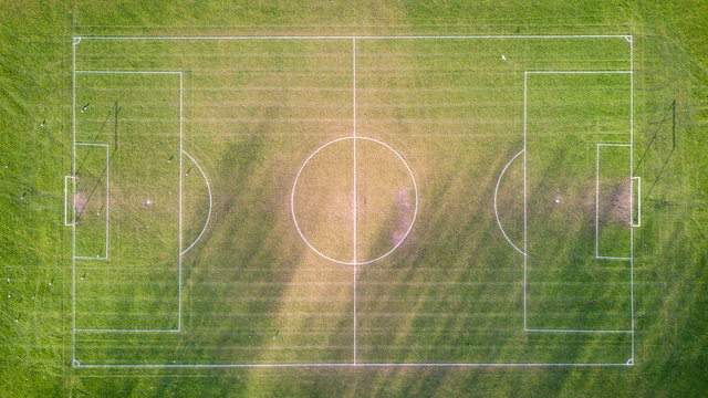Football pitch, aerial view