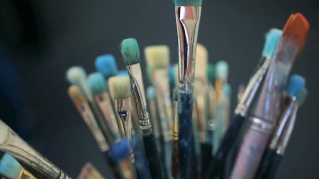 Paints and brushes