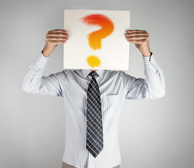 businessman with question