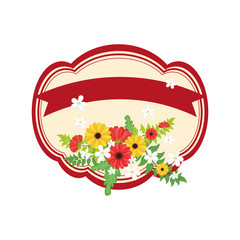 Beautiful flowers ornament icon vector illustration graphic design