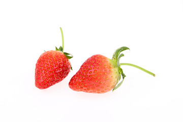 Fresh strawberries on a white background
