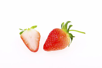 Fresh strawberries on a white background