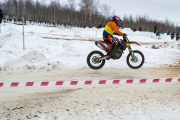 racing motorcycle in winter