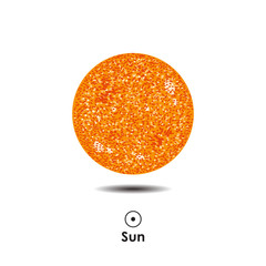 Vector Sun on white background with symbol
