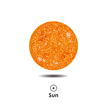 Vector Sun on white background with symbol