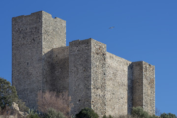 The beautiful Rocca Aldobrandesca of Talamone, Grosseto, Tuscany, Italy, on a beautiful sunny day