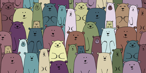 Bears family, seamless pattern for your design