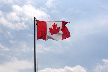 National flag of Canada on a flagpole