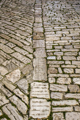 Cobblestone pavement, Croatia, Istria, Rovinj