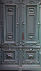 Old wooden door close-up