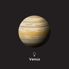 Vector Venus on dark background with symbol