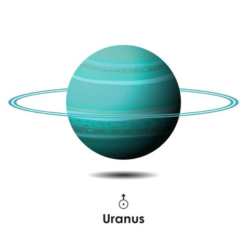 Vector Uranus on white background with symbol