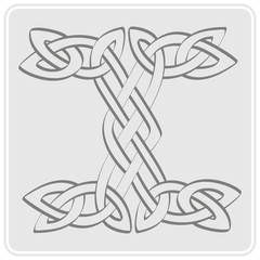 monochrome icon with Celtic art and ethnic ornaments for your design