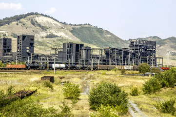 Obraz premium Copsa Mica, old industry ruins, Romania, Transsilvania