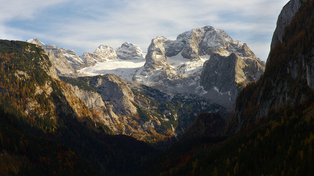 View of Dachstein Group from Gosau valley, Austria