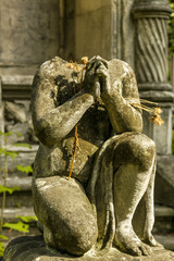 Lviv, Lychakivske graveyard, statue without head, Ukraine, Weste