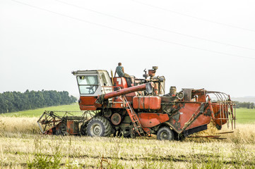 Old combine harvester, Ukraine, Western Ukraine