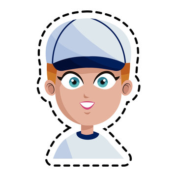 handsome young man with baseball hat icon image vector illustration design 