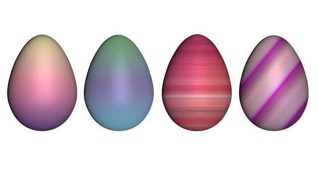 3d-Illustration, Eier in Pastellfarben isoliert