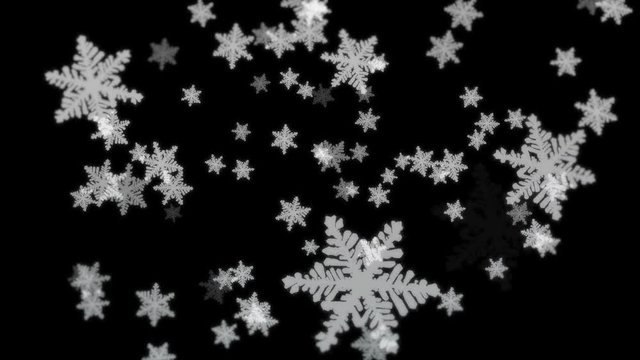 4K Seamless Looping Snow Flakes Particles on Abstract Background