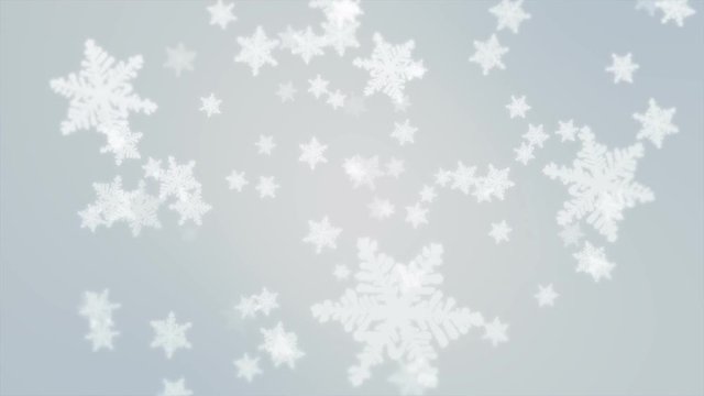 4K Seamless Looping Snow Flakes Particles on Abstract Background