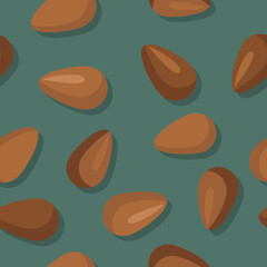 Flax Seeds Seamless Pattern