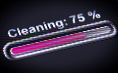 Process of Cleaning on the screen.