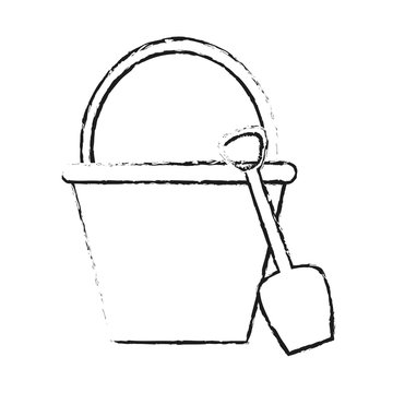shovel and bucket with handle icon image vector illustration design 