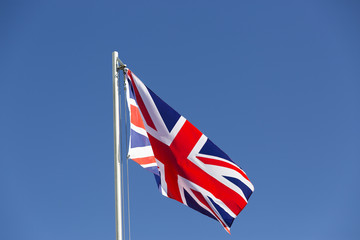 UK flag on a flagpole