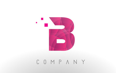 B Letter Logo Design with Purple Dots Pattern.