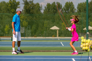 Tennis girl jumping rope