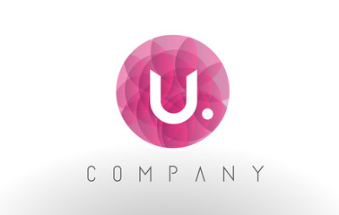 U Letter Logo Design with Circular Purple Pattern. © twindesigner