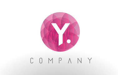 Y Letter Logo Design with Circular Purple Pattern.