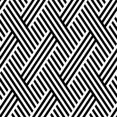 Vector seamless pattern. Modern stylish texture. Monochrome geometrical pattern. Interlacing bands.