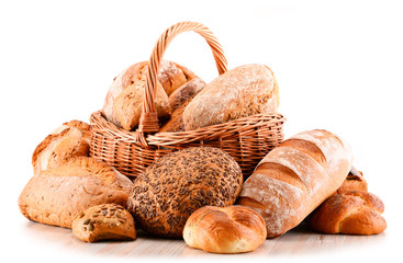 Variety of baking products isolated on white