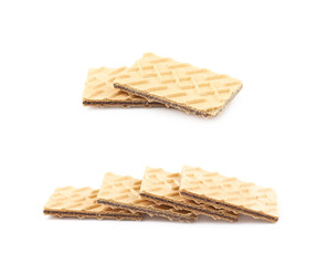 Pile of chocolate wafers isolated