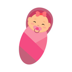 newborn baby flat icon
