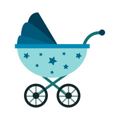 baby carriage flat icon